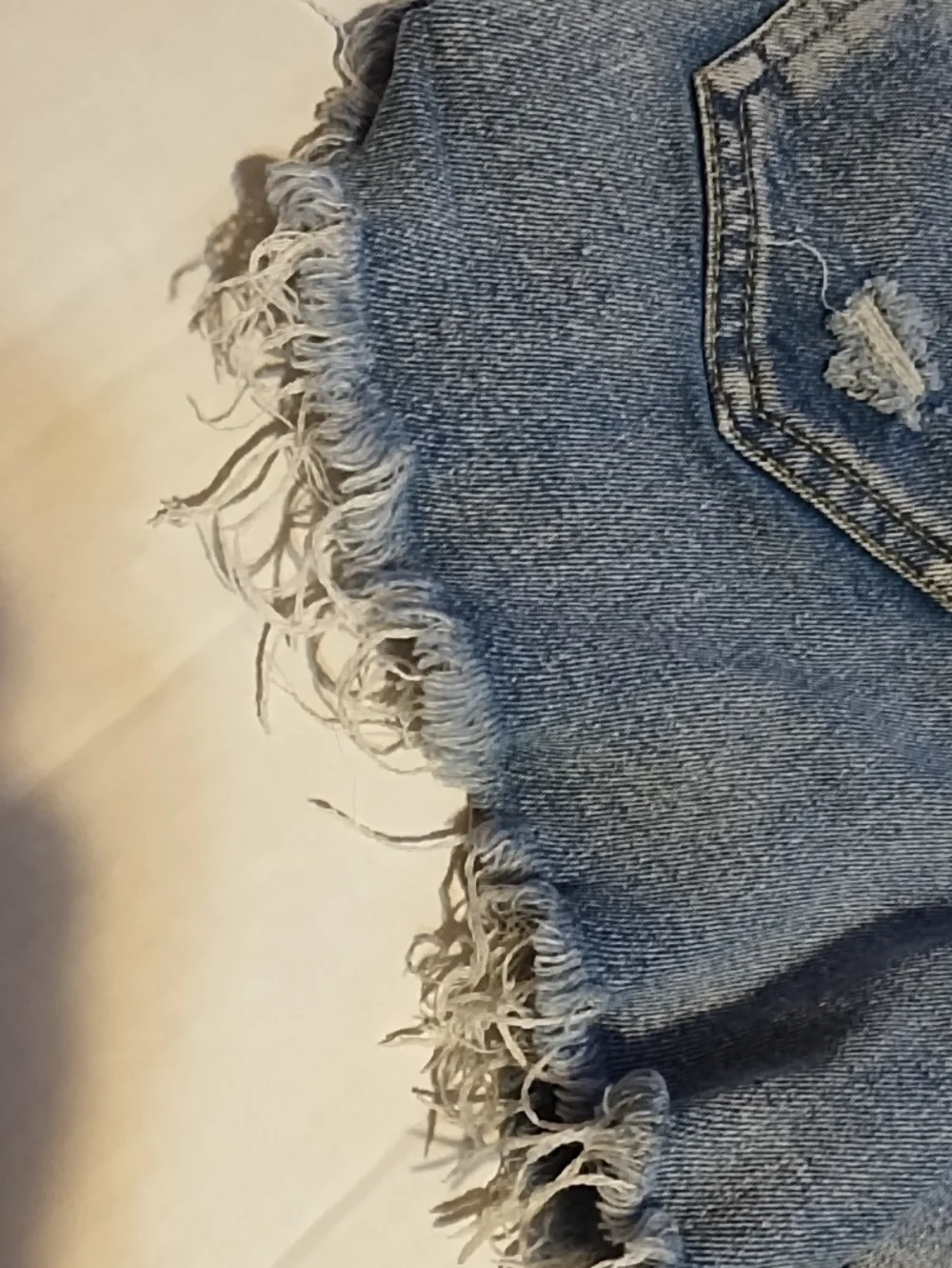 Blue Distressed Denim Women's Shorts (S) - Picture 14 of 16
